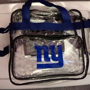 New York Giants clear stadium bag with adjustable shoulder strap